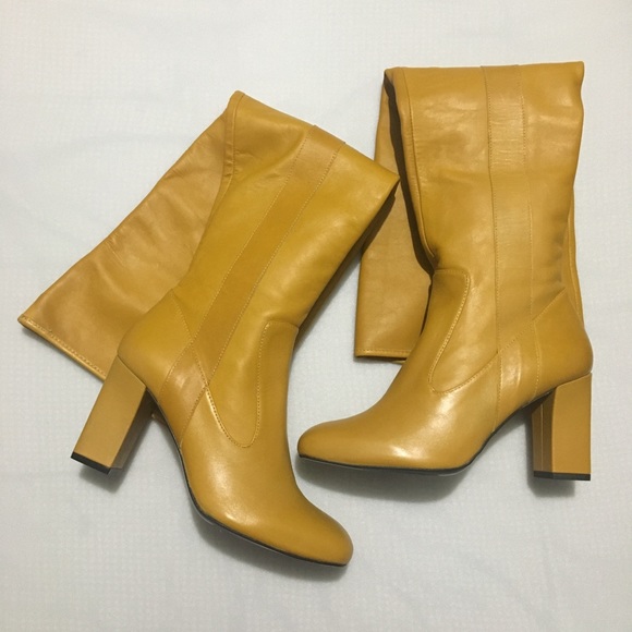 Zara Shoes Zara High Heeled Over The Knee Leather Boots Poshmark